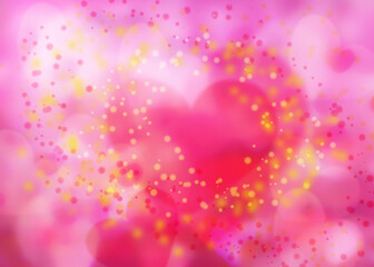 abstract red watercolor background with hearts