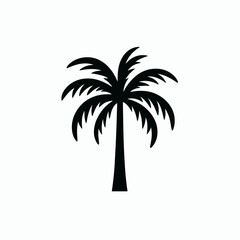 very simple flat and single minimalist Palm Silhouettes in black on a white background