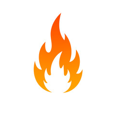 fire flame in a flat style, isolated on transparent background, png image