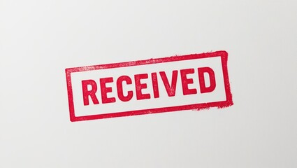 Red stamp marking the word received indicating acknowledgment of document submission or package delivery confirmation