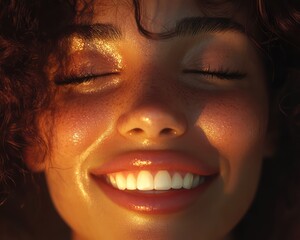 Happy woman smiling portrait