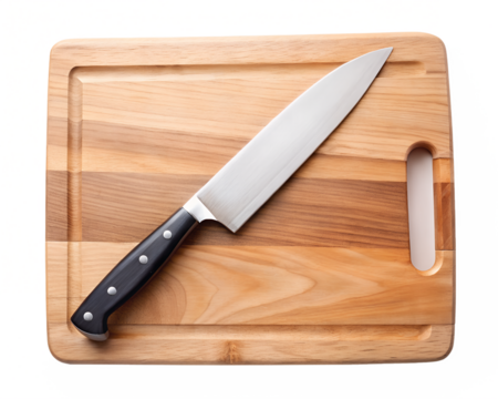 Knife with Cutting Board isolated on transparent background