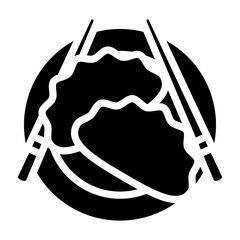 Dumplings Vector Glyph Icon Design