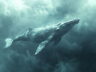 Fototapeta premium Majestic whale underwater