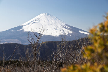 Majestic view of Mount Fuji, Japan iconic snow capped volcano