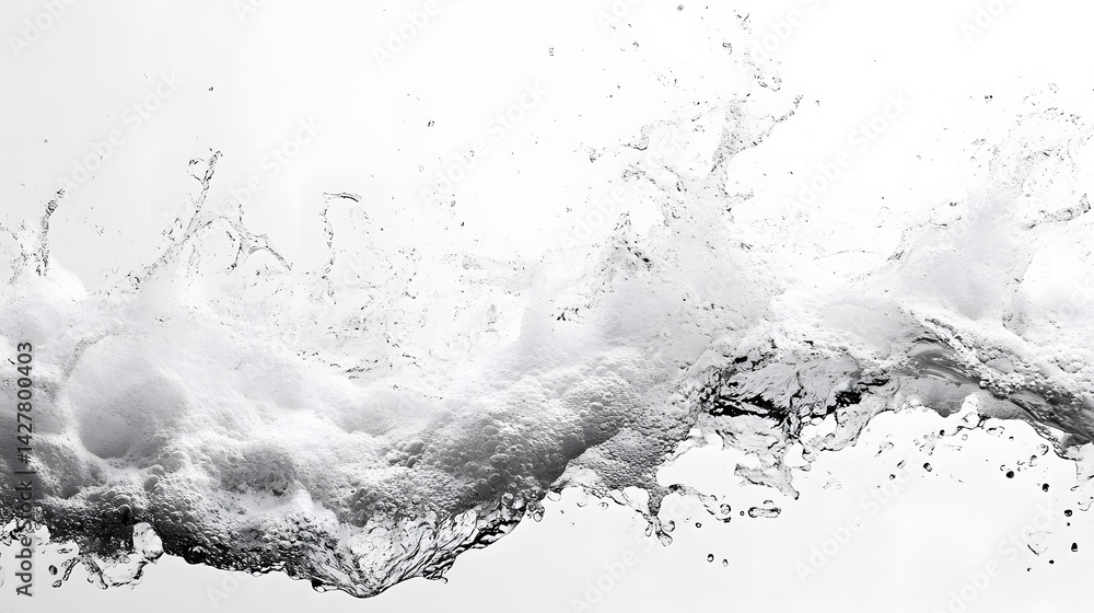 Aufkleber dynamic splash of water in motion studio setting high-quality image pure white background