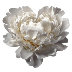 Elegant White Peony Blossom in Heart Shape
