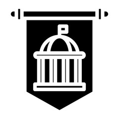 University Flag Vector Glyph Icon Design