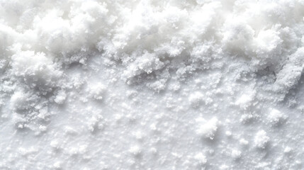 Obraz premium Textured sea salt close-up on horizontal pure white background studio photography minimalist concept