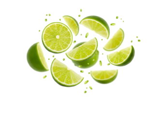 Fresh Lime Slices: Juicy and Vibrant transparent background