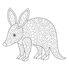 Intricate Armadillo Coloring Page