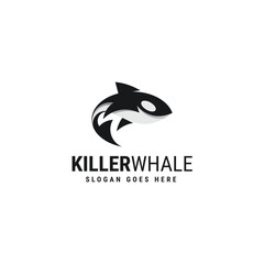 Monochrome Killer Whale Logo Design