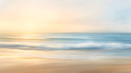 Fototapeta premium Seascape: Waves Crash on Sandy Shore