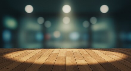 温かい光が照らす、木製の舞台