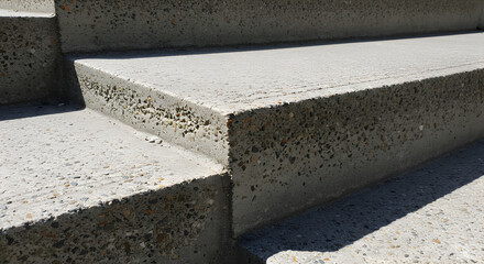 Concrete Steps Showing a Textured Surface with Exposed Aggregate Detail