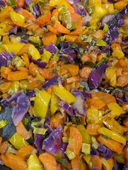 different boiled vegetable