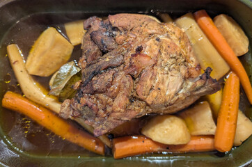 baked meat with vegetable