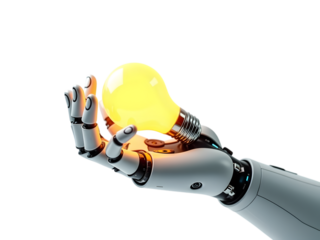 Robotic Hand Holding Glowing Orb: AI, Technology, Future, Innovation, Artificial Intelligence transparent background