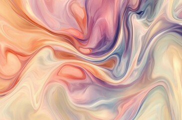 Abstract background of soft, swirling shapes and flowing curves in warm pastel tones