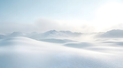 Serene winter landscape snowy mountains nature photography bright environment wide view tranquil concept