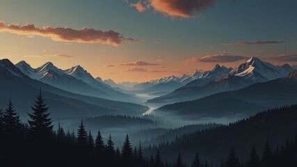 Obraz premium sunrise in the mountains