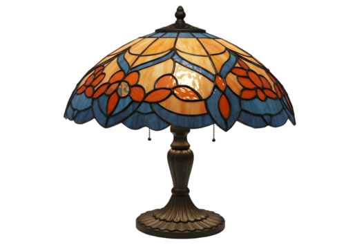 Stunning Tiffany Style Table Lamp: Elegant Stained Glass Home Decor transparent background