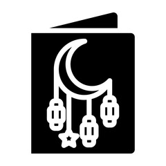Eid Greeting Card Vector Glyph Icon Design
