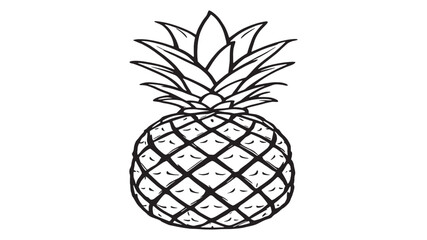 Obraz premium Pineapple line art vintage inspired tropical fruit with elegant detail