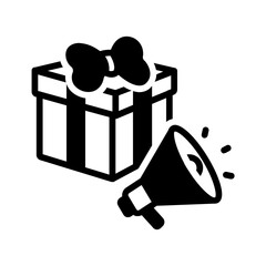Vector solid black icon for Promotional gifts