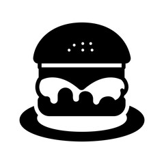 Vector solid black icon for Classic hamburger