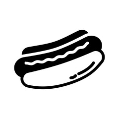 Vector solid black icon for Hotdog