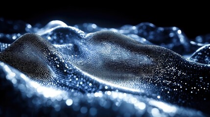 Abstract digital waves, flowing in a dark space, possible use background for technology concept