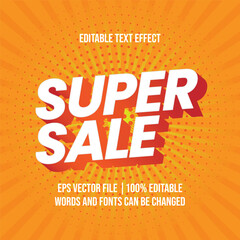 Super Sale discount text, Editable text effect