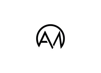 AM modern letter logo design with vector icon template