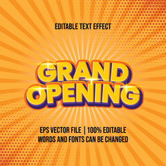 Grand Opening text, Editable text effect