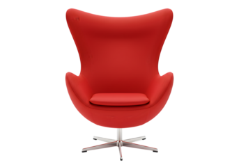 Red Egg Chair Modern Design Mid Century Chair Home Decor transparent background