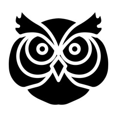 Owl Face Vector Glyph Icon Design