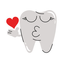 Love tooth vector Sticker. Eps 10 file