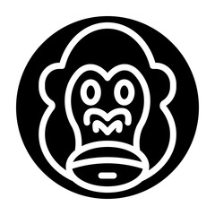 Gorilla Beating Chest Vector Glyph Icon Design