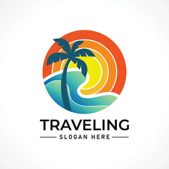 Traveling tour holiday trip summer logo
