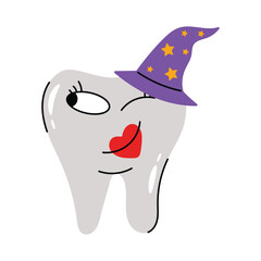 Witch tooth vector Sticker. Eps 10 file