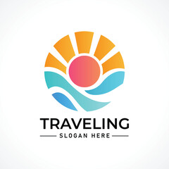 Traveling tour holiday trip summer logo
