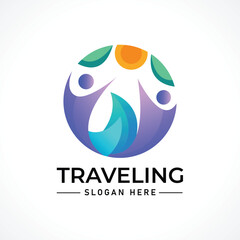 Traveling tour holiday trip summer logo
