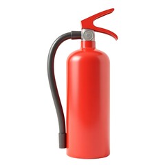 Obraz premium Red fire extinguisher on white background safety equipment 3D render