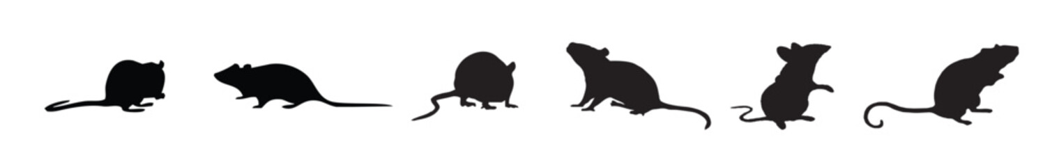 Mice Silhouette Vector.