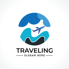 Traveling tour holiday trip summer logo
