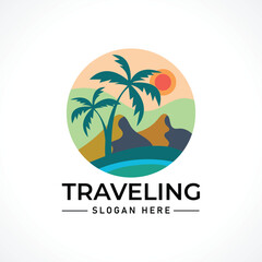 Traveling tour holiday trip summer logo
