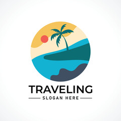 Traveling tour holiday trip summer logo
