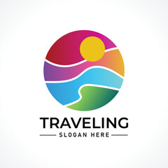 Traveling tour holiday trip summer logo

