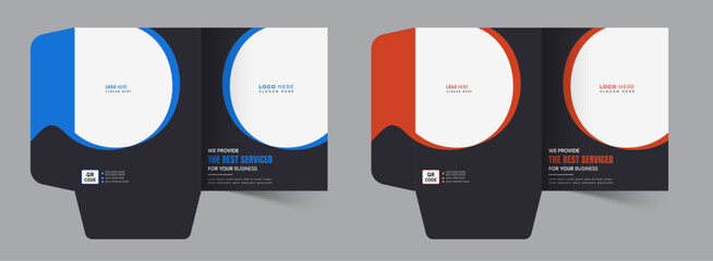 Unique presentation folder template, creative and Luxury folder design, Corporate business Document Folders for your business, editable vector file